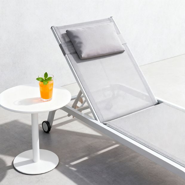 Chaise longue en aluminium avec assise en maille respirante - 11D25C