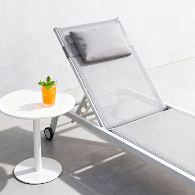 Chaise longue en aluminium avec assise en maille respirante - 11D25C