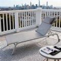 Chaise longue en aluminium avec assise en maille respirante - 11D25C