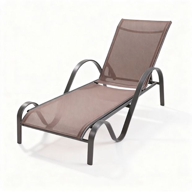 Chaise longue d'extérieur avec accoudoirs incurvés - 11D25E