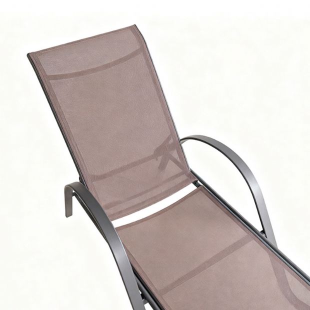 Chaise longue d'extérieur avec accoudoirs incurvés - 11D25E