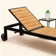 Chaise longue en aluminium avec structure en aluminium et WPC pour extérieur - 11D25G