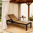 Chaise longue en aluminium avec structure en aluminium et WPC pour extérieur - 11D25G
