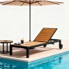 Chaise longue en aluminium avec structure en aluminium et WPC pour extérieur - 11D25G