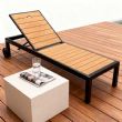 Chaise longue en aluminium avec structure en aluminium et WPC pour extérieur - 11D25G