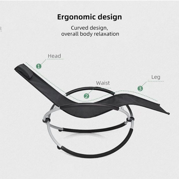 Chaise longue de jardin à bascule en gros, avec structure métallique à arceau réglable, pour l'ameublement de terrasses et de bords de piscine - 11D25H