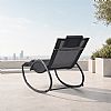 Chaise longue de jardin à bascule en gros, avec assise ergonomique incurvée en résille, destinée à l'ameublement de terrasses au bord de la piscine - 11D25J