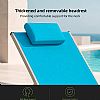 Chaise longue de jardin pliable en gros, avec dossier réglable à plusieurs niveaux et appui-tête amovible, pour terrasse au bord de la piscine - 11D25K