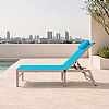 Chaise longue de jardin pliable en gros, avec dossier réglable à plusieurs niveaux et appui-tête amovible, pour terrasse au bord de la piscine - 11D25K