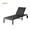 Chaise longue d'extérieur en métal avec roulettes et tissu en maille respirante, vendue en gros, pour les terrasses et les bords de piscine - 11D25O