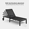 Chaise longue d'extérieur en métal avec roulettes et tissu en maille respirante, vendue en gros, pour les terrasses et les bords de piscine - 11D25O