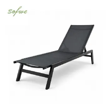 Chaise longue d'extérieur en gros, 550 g, surface en maille...