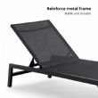 Chaise longue d'extérieur en gros, 550 g, surface en maille respirante, dossier réglable, structure en kit (KD), pour les espaces piscine - 11D25P