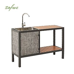 Ensemble de cuisine extérieure en aluminium avec porte en...