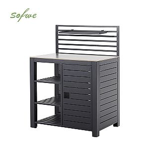 Table de cuisine de jardin multifonctionnelle avec cadre en...