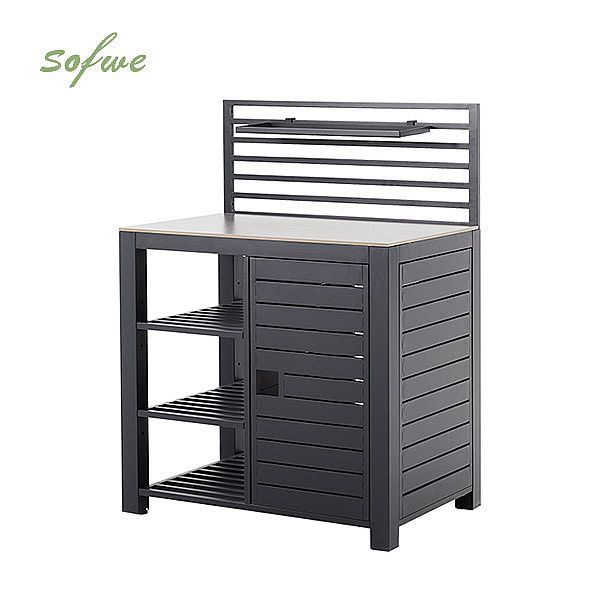 Table de cuisine de jardin multifonctionnelle avec cadre en aluminium - 11D13C