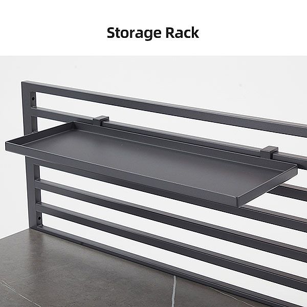 Plan de travail de cuisine extérieure en aluminium avec évier et étagères - 11D13D