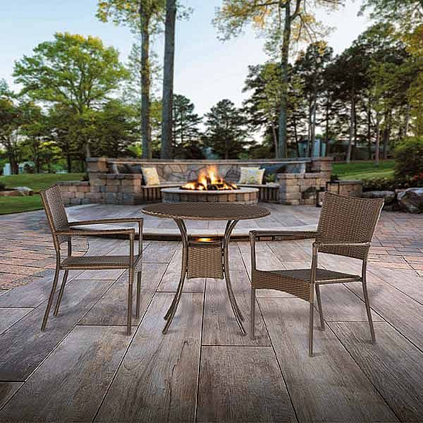 Ensemble de bistrot en osier et rotin 3 pièces - 10B01J