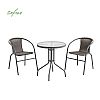 Ensemble de meubles de bistrot en rotin avec table ronde et chaises - 10B01X