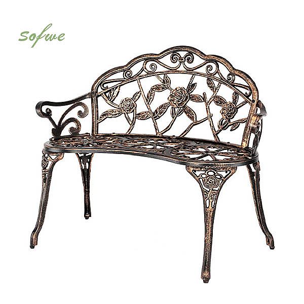 Chaise de jardin en métal en fonte d'aluminium antique d'extérieur - 10B01Z