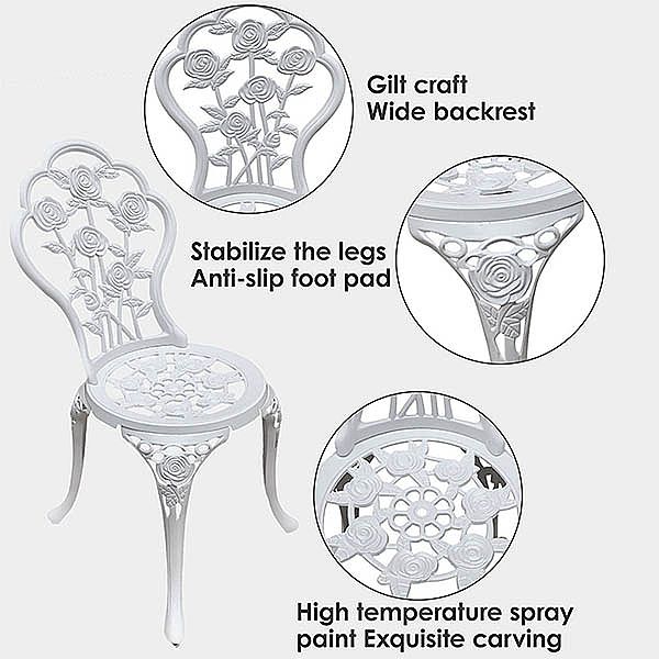 Ensembles de bistro extérieurs en aluminium moulé antiques - 10B02B