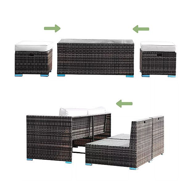 Ensembles de meubles de conversation en rotin de patio de 6 pièces en gros - 10C01A