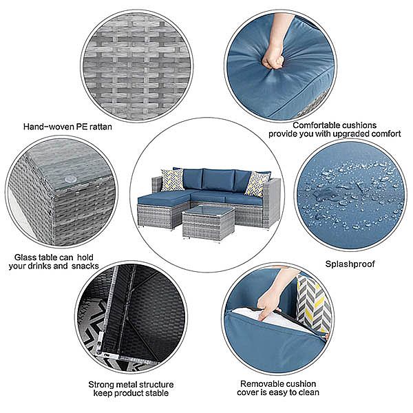 Ensemble de meubles de jardin en rotin et osier - 10C01J