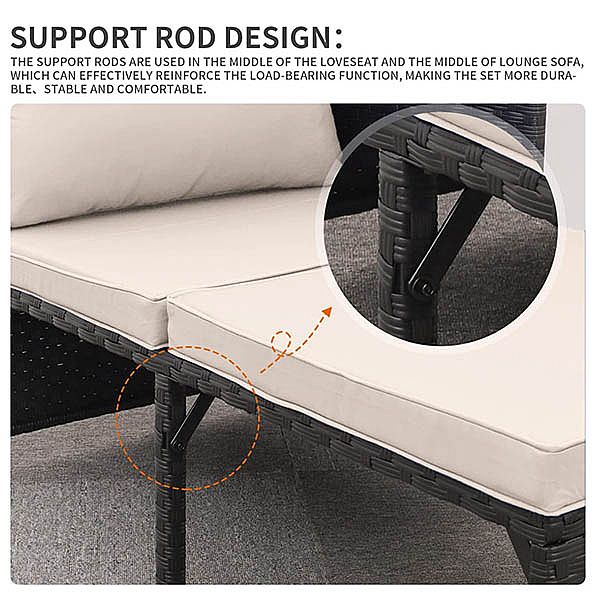 Canapé de jardin en rotin 3 pièces - 10C01L