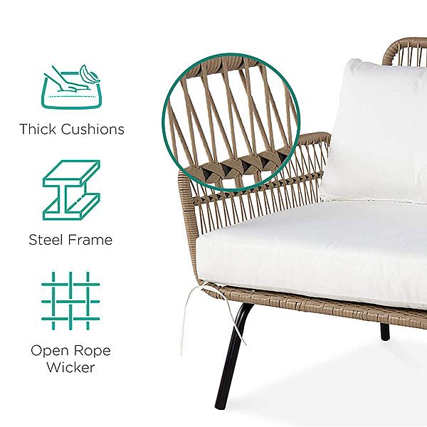 Meubles d'extérieur en rotin en osier tissé à la main - 10C01N