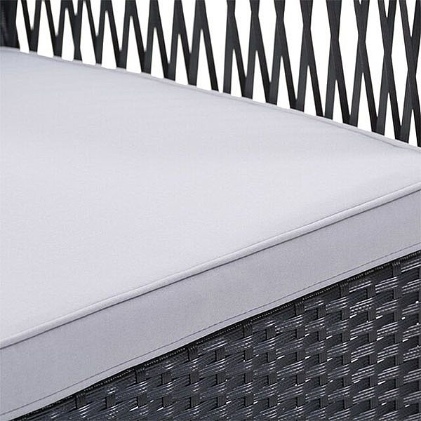 Canapé 4 pièces en rotin et osier avec plateau en verre trempé - 10C02C