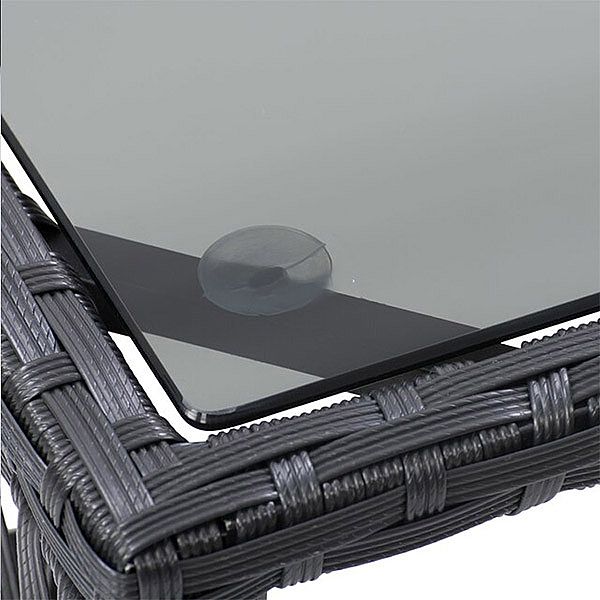 Canapé 4 pièces en rotin et osier avec plateau en verre trempé - 10C02C