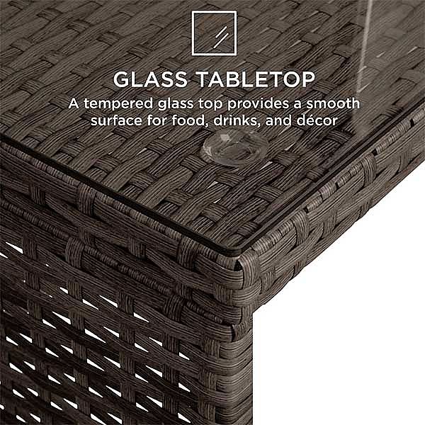 Ensembles de meubles de conversation de patio en rotin tissé - 10C02D