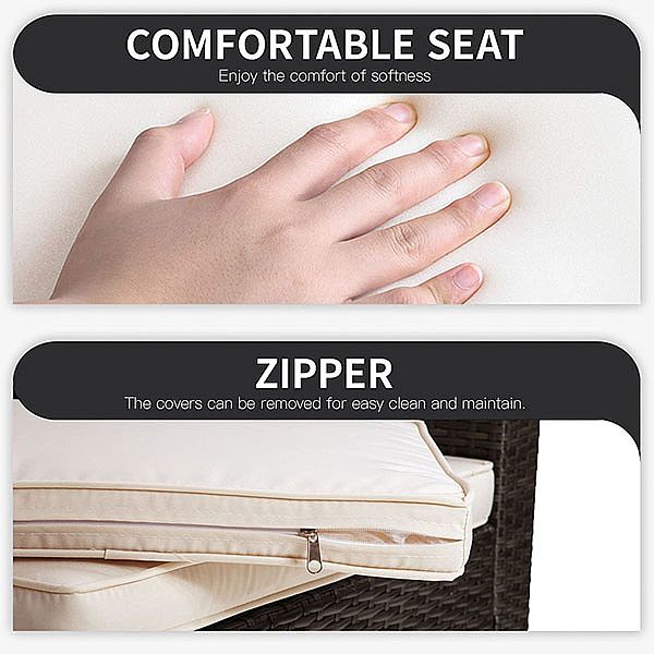 Ensembles de meubles de conversation de patio en rotin tissé - 10C02D