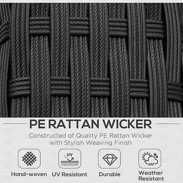 Ensemble de meubles de patio 3 pièces, canapé en osier et rotin - 10C02J