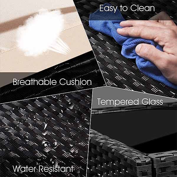 Ensemble de meubles de jardin en osier 3 pièces - 10C02Q