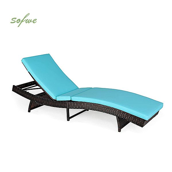 Chaise longue en rotin pour bain de soleil à l'extérieur - 10C02V