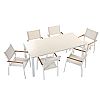 Ensemble table et chaises de salle à manger 5 pièces en textilène pour l'extérieur - 11D01C