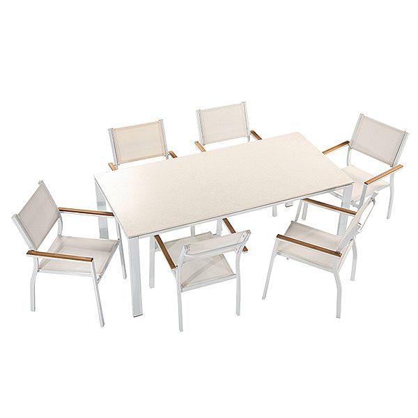 Ensemble table et chaises de salle à manger 5 pièces en textilène pour l'extérieur - 11D01C