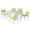 Ensemble de salle à manger d'extérieur 6 pièces en aluminium vert - 11D01D