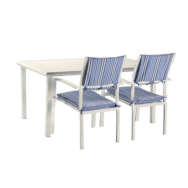 Ensemble de salle à manger d'extérieur 6 pièces en aluminium bleu - 11D01E