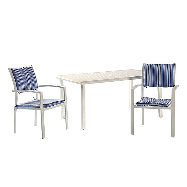 Ensemble de salle à manger d'extérieur 6 pièces en aluminium bleu - 11D01E