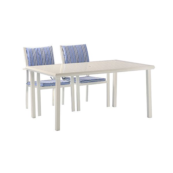 Ensemble de salle à manger d'extérieur 6 pièces en aluminium bleu - 11D01E
