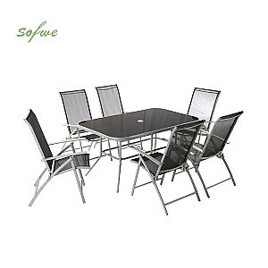 Ensemble de salle à manger de jardin d'extérieur tendance