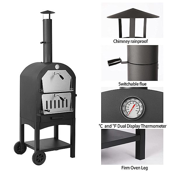 Grand four à pizza extérieur au feu de bois - 11H01B