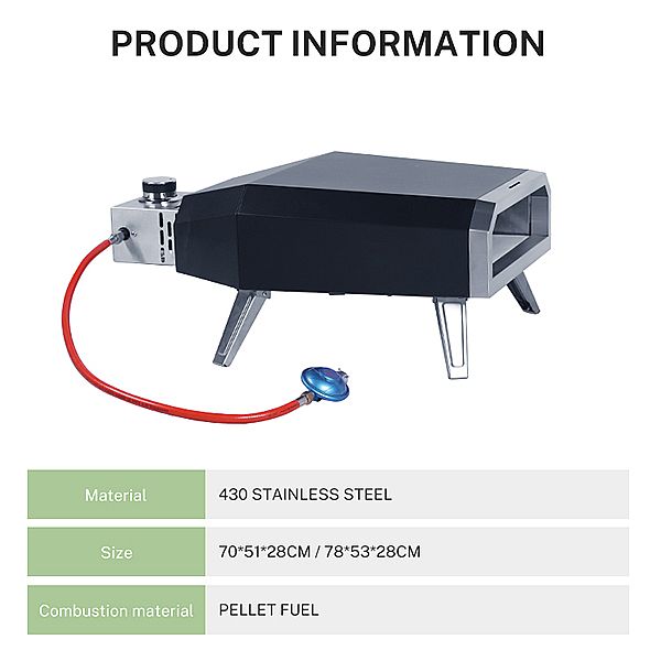 Four à pizza à gaz de jardin portable - 11H01E