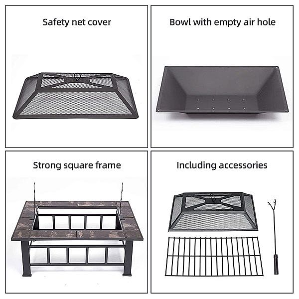 Foyer extérieur de table carré de 37 pouces - 10H01A