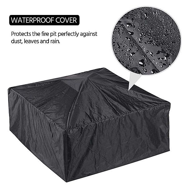 Ensemble de foyer pour barbecue en métal carré de 32 pouces - 10H01G