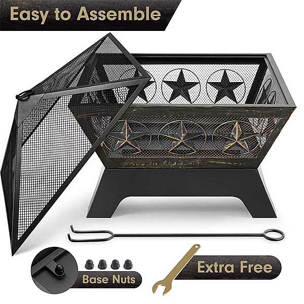 Foyer extérieur à bois de 24 pouces - 10H01L