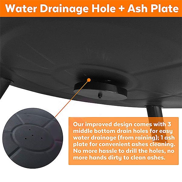 Ensemble de foyer extérieur rond à bois - 10H01N