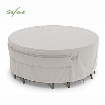 Housses de table à manger rondes de 94 pouces avec aération...